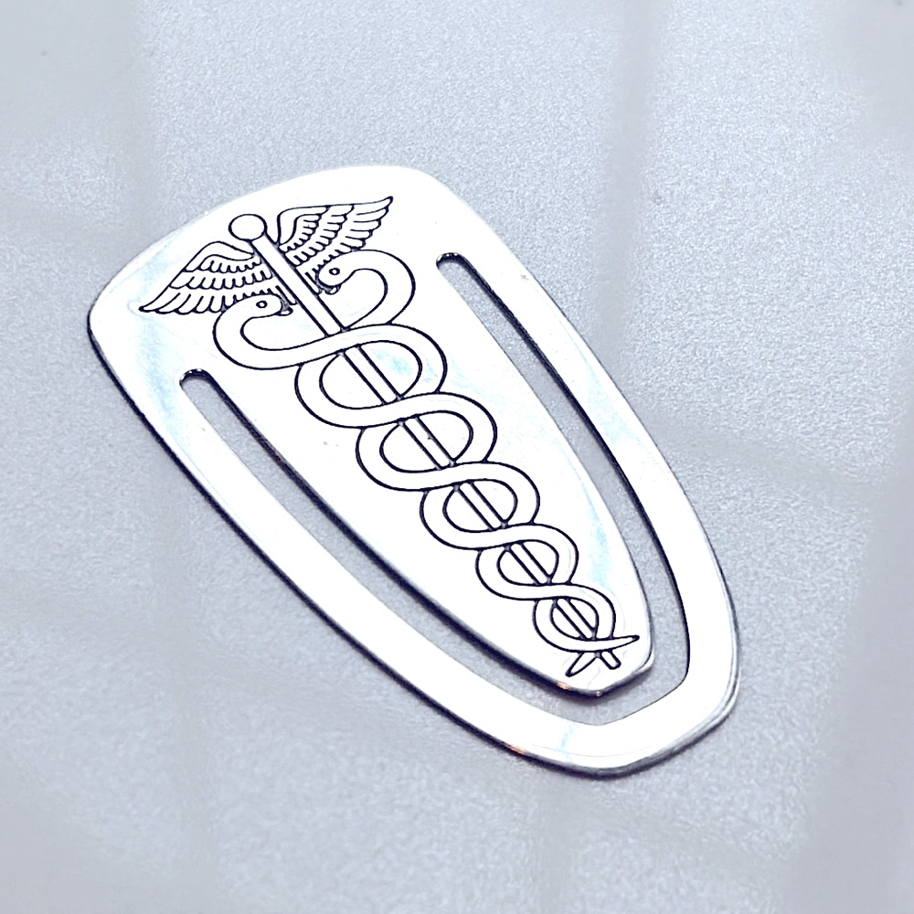 Tiffany & Co Sterling Silver Rare Medical Caduceus Bookmark.
